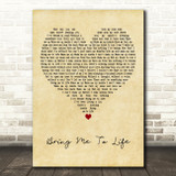 Evanescence Bring Me To Life Vintage Heart Decorative Wall Art Gift Song Lyric Print