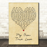 The Duprees My Own True Love Vintage Heart Decorative Wall Art Gift Song Lyric Print