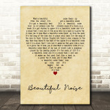 Neil Diamond Beautiful Noise Vintage Heart Decorative Wall Art Gift Song Lyric Print