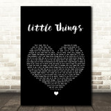 One Direction Little Things Black Heart Song Lyric Quote Print