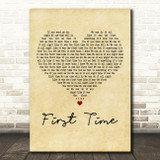 M-22 feat. Medina First Time Vintage Heart Decorative Wall Art Gift Song Lyric Print