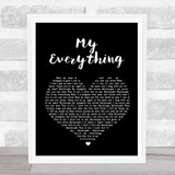 Owl City My Everything Black Heart Song Lyric Quote Print