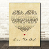 Lucy Spraggan Join The Club Vintage Heart Decorative Wall Art Gift Song Lyric Print