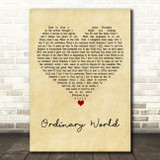 Duran Duran Ordinary World Vintage Heart Decorative Wall Art Gift Song Lyric Print
