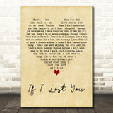 Travis Tritt If I Lost You Vintage Heart Decorative Wall Art Gift Song Lyric Print