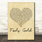 The Stone Roses Fools Gold Vintage Heart Decorative Wall Art Gift Song Lyric Print