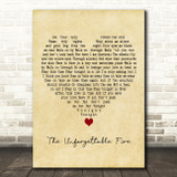 U2 The Unforgettable Fire Vintage Heart Decorative Wall Art Gift Song Lyric Print