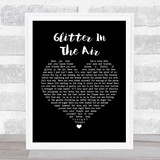 Pink Glitter In The Air Black Heart Song Lyric Quote Print