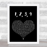Plain White T's 1, 2, 3, 4 Black Heart Song Lyric Quote Print