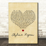 Elton John Skyline Pigeon Vintage Heart Decorative Wall Art Gift Song Lyric Print