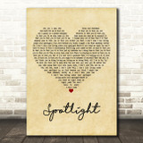 Jennifer Hudson Spotlight Vintage Heart Decorative Wall Art Gift Song Lyric Print