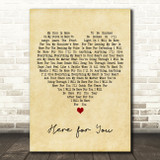 Robin Meade Here for You Vintage Heart Decorative Wall Art Gift Song Lyric Print