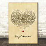 David Cassidy Daydreamer Vintage Heart Decorative Wall Art Gift Song Lyric Print