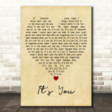 Michelle Branch Its You Vintage Heart Decorative Wall Art Gift Song Lyric Print