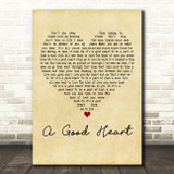 Elton John A Good Heart Vintage Heart Decorative Wall Art Gift Song Lyric Print