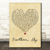 Nick Drake Northern Sky Vintage Heart Decorative Wall Art Gift Song Lyric Print