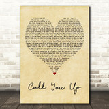 Viola Beach Call You Up Vintage Heart Decorative Wall Art Gift Song Lyric Print
