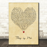 Keala Settle This Is Me Vintage Heart Decorative Wall Art Gift Song Lyric Print