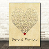 Cherub Doses & Mimosas Vintage Heart Decorative Wall Art Gift Song Lyric Print