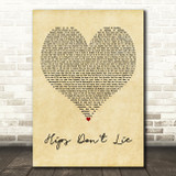 Shakira Hips Dont Lie Vintage Heart Decorative Wall Art Gift Song Lyric Print