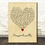 Bee Gees Massachusetts Vintage Heart Decorative Wall Art Gift Song Lyric Print