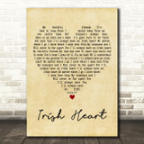 Derek Ryan Irish Heart Vintage Heart Decorative Wall Art Gift Song Lyric Print