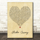 Miley Cyrus Slide Away Vintage Heart Decorative Wall Art Gift Song Lyric Print
