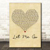 3 Doors Down Let Me Go Vintage Heart Decorative Wall Art Gift Song Lyric Print