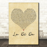 Lennon Stella La Di Da Vintage Heart Decorative Wall Art Gift Song Lyric Print