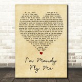 10cc Im Mandy Fly Me Vintage Heart Decorative Wall Art Gift Song Lyric Print