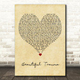 Pink Beautiful Trauma Vintage Heart Decorative Wall Art Gift Song Lyric Print