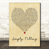 Iyeoka Simply Falling Vintage Heart Decorative Wall Art Gift Song Lyric Print