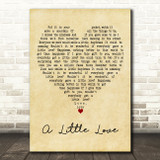 Celeste A Little Love Vintage Heart Decorative Wall Art Gift Song Lyric Print
