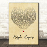 Pink Floyd High Hopes Vintage Heart Decorative Wall Art Gift Song Lyric Print