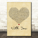 Mariah Carey With You Vintage Heart Decorative Wall Art Gift Song Lyric Print