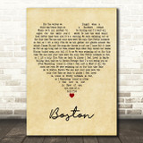 Dermot Kennedy Boston Vintage Heart Decorative Wall Art Gift Song Lyric Print