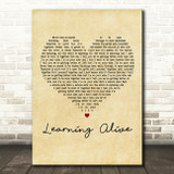 DMA'S Learning Alive Vintage Heart Decorative Wall Art Gift Song Lyric Print