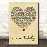 Bee Gees Immortality Vintage Heart Decorative Wall Art Gift Song Lyric Print