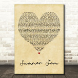 Jake Owen Summer Jam Vintage Heart Decorative Wall Art Gift Song Lyric Print