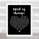 Scorpions Wind of Change Black Heart Song Lyric Quote Print