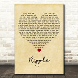 Grateful Dead Ripple Vintage Heart Decorative Wall Art Gift Song Lyric Print