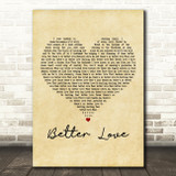 Hozier Better Love Vintage Heart Decorative Wall Art Gift Song Lyric Print