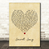 Staind Secret Song Vintage Heart Decorative Wall Art Gift Song Lyric Print