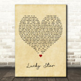 Madonna Lucky Star Vintage Heart Decorative Wall Art Gift Song Lyric Print