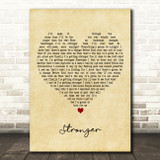 Sugababes Stronger Vintage Heart Decorative Wall Art Gift Song Lyric Print