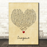 Ben Platt Imagine Vintage Heart Decorative Wall Art Gift Song Lyric Print