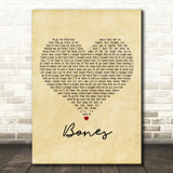 Ben Howard Bones Vintage Heart Decorative Wall Art Gift Song Lyric Print
