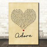 Dean Lewis Adore Vintage Heart Decorative Wall Art Gift Song Lyric Print