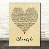 Madonna Cherish Vintage Heart Decorative Wall Art Gift Song Lyric Print