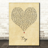 Rick Astley Try Vintage Heart Decorative Wall Art Gift Song Lyric Print